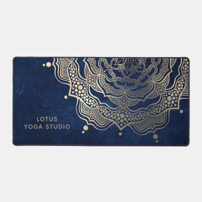 Navy Blue & Gold Mandala Luxe Reiki Yoga Studio (Recto)