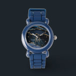 Navy Blue Gold Marble Custom Name Watch Gift<br><div class="desc">Watches with Monogram Name Agate Navy Blue Gold Gemstone Marble Geode Glitter Sparkle Personalized Birthday - Anniversary or Wedding Watch Gift / Suppliest - Add Your Letter / Name - Text or Remove - Make Your Special Gift - Resize and move or remove and add text / elements with customization...</div>