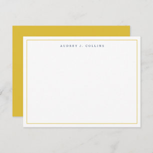 Navy Blue Gold Monogram Monogrammed Elegant Style Card