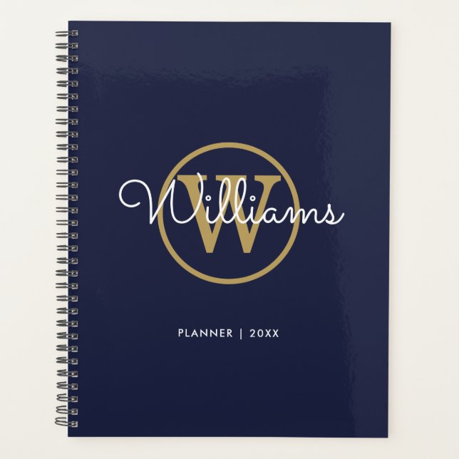 Navy Blue Gold Monogram Nom 2023 (Devant)