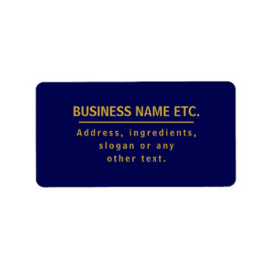 Navy Blue & Gold Multi-Purpose Label