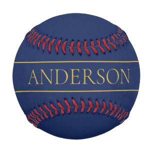 Navy Blue & Gold Name Surname or Business  Baseball
