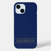 Navy Blue & Gold Name Surname or Business