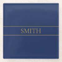 Navy Blue & Gold Name Surname or Business