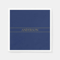 Navy Blue & Gold Name Surname or Business