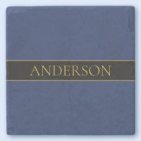 Navy Blue & Gold Name Surname or Business