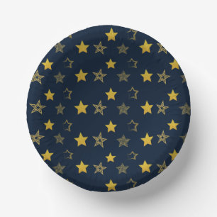 Navy Blue Gold New Years Eve Party  Paper Plate