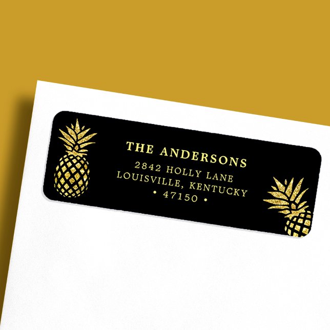 Navy Blue Gold Pineapple Custom Address (Creator Uploaded)