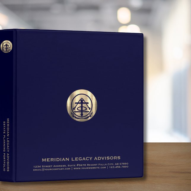 Navy Blue Gold Seal Logo Estate Planning Binder (Creator Uploaded)