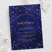 Navy blue gold stars birthday party