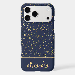 Navy Blue - Gold Stars Celestial Monogram