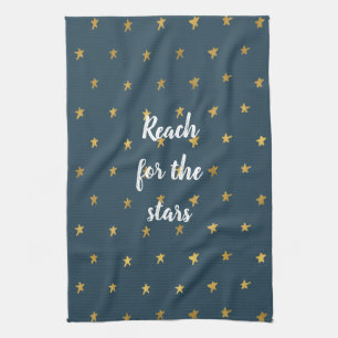 Navy Blue Gold Stars  Kitchen Towel