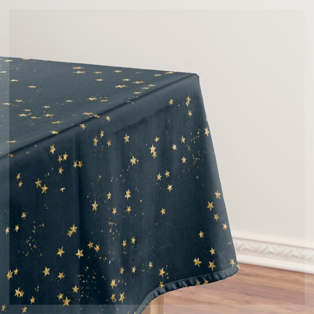 Navy Blue & Gold Stars |  Tablecloth (Creator Uploaded)