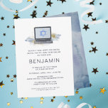 Navy Blue & Gold | Virtual Laptop Bar Mitzvah<br><div class="desc">This bar mitzvah is made possible by the power of technology! If you can't get together in person, invite guests to celebrate virtually with a video party. Get the perfect bar mitzvah invitations for your celebration like this modern typography design that's trendy and stylish. All you need to do is...</div>