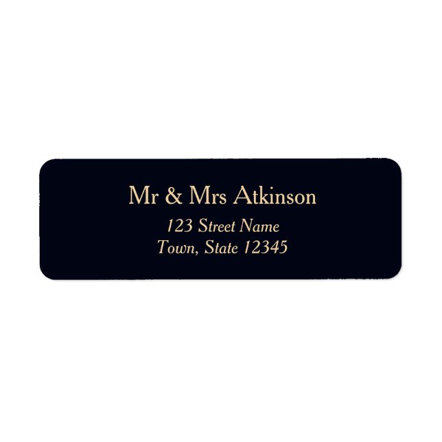 Navy Blue Gold Wedding Return Address (Devant)
