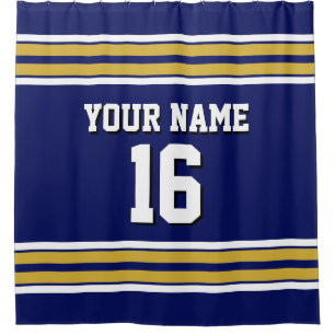 Navy Blue Gold White Stripes Sports Jersey