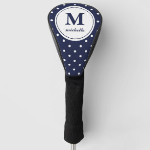 Navy Blue   Golf   DOT personalized monogram Golf Head Cover