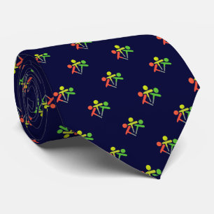 Navy Blue Golf Emblem Men's Work, Birthday Gift  Tie