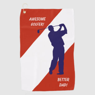 Navy Blue Golfer Father's Day Golf Towel