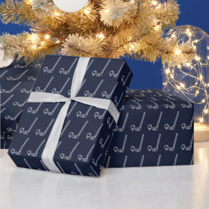 Navy Blue Golfer Simple Minimalist Birthday Wrapping Paper