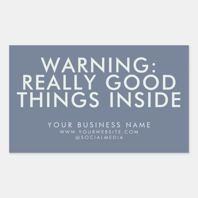 Navy Blue GOOD THINGS Custom Text Business Website Sticker (Front)