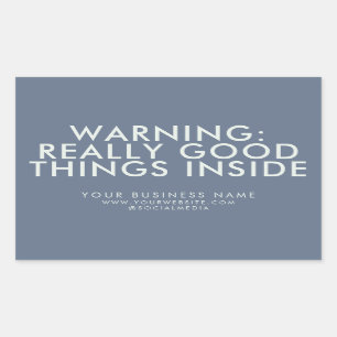 Navy Blue GOOD THINGS Custom Text Business Website Sticker