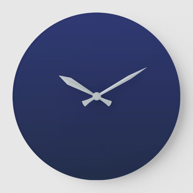 Navy Blue Gradient Deep Blue Large Clock (Front)