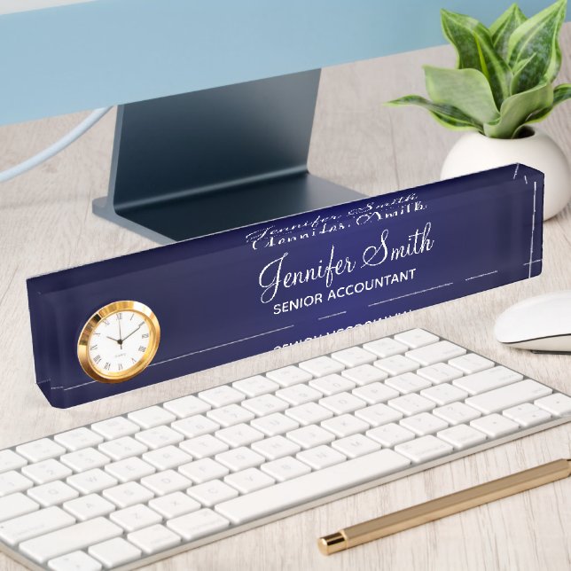 Navy Blue Gradient Nameplate