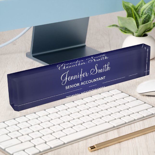 Navy Blue Gradient Nameplate