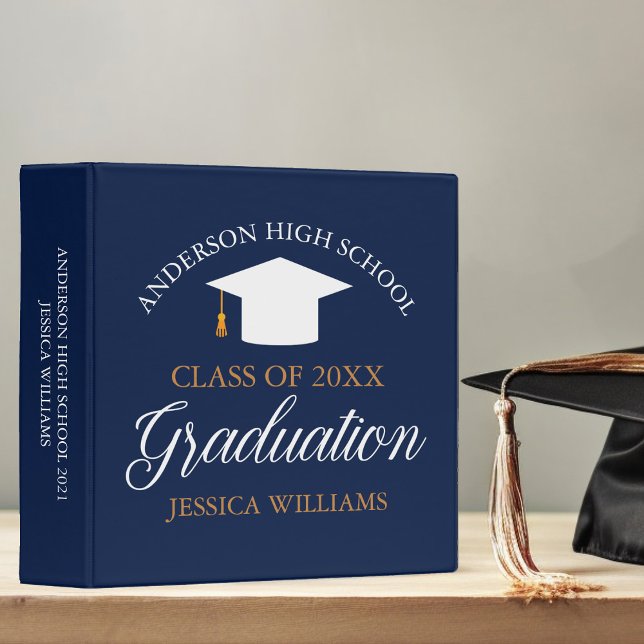 Navy Blue Graduation Class of 2024 Photo Album Binder (Creator Uploaded)