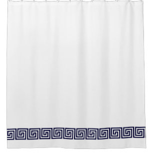 Navy Blue Greek Key Border on Custom Colour