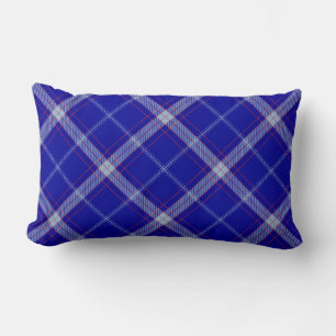 Navy/Blue/Green Plaid Reversible Lumbar Pillow