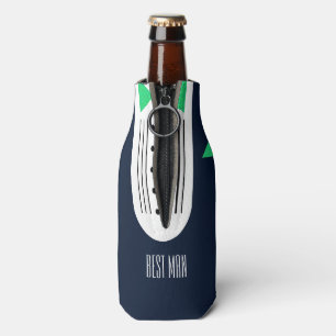 Navy Blue Green Tuxedo Bridal Party Favour Best Bottle Cooler