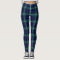 Navy Blue/Green Women's Plaid Leggings