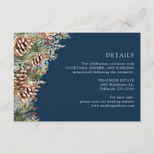 Navy Blue Greenery Details Enclosure Card