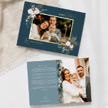 Navy Blue Greenery Vintage Christmas Two Picture Foil Holiday Card<br><div class="desc">Welcome to our enchanting Navy Blue Greenery Vintage Christmas Two Picture Foil Holiday Card design, where vintage charm meets modern elegance. This design features intricate watercolor greenery and subtly elegant calligraphy with simple typography, capturing the essence of traditional coziness and rustic cottage core. With a touch of retro flair and...</div>