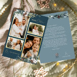 Navy Blue Greenery Vintage Four Photo Collage Foil Holiday Card<br><div class="desc">Welcome to our enchanting Navy Blue Greenery Vintage Four Photo Collage Foil Holiday Card design, where vintage charm meets modern elegance. This design features intricate watercolor greenery and subtly elegant calligraphy with simple typography, capturing the essence of traditional coziness and rustic cottage core. With a touch of retro flair and...</div>