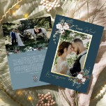 Navy Blue Greenery Vintage Merry Married Portrait Foil Holiday Card<br><div class="desc">Welcome to our enchanting Navy Blue Greenery Vintage Merry Married Portrait Foil Holiday Card design, where vintage charm meets modern elegance. This design features intricate watercolor greenery and subtly elegant calligraphy with simple typography, capturing the essence of traditional coziness and rustic cottage core. With a touch of retro flair and...</div>