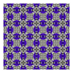 Navy Blue Grey and White Repeat Tile Pattern Photo Print