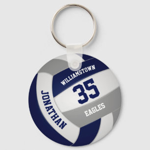 navy blue grey club colours volleyball team gifts keychain