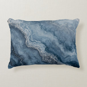 Navy Blue Grey Light Blue White Contemporary Accent Pillow