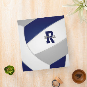 navy blue grey team colours volleyball scrapbook binder