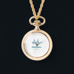 Navy blue groomsman name letter date masculine per watch<br><div class="desc">design</div>