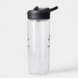 Navy blue groomsman name letter date masculine per water bottle<br><div class="desc">design</div>