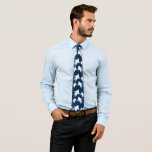 Navy Blue Halloween Ghosts Tie<br><div class="desc">Flying ghosts novelty Halloween tie. Navy blue necktie with allover white ghosts pattern.</div>