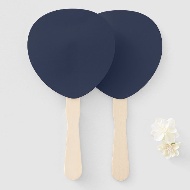 Navy Blue Hand Fan (Front and Back)