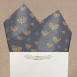 Navy Blue Hanukkah Menorah Star of David Pattern Tissue Paper<br><div class="desc">This design features a watercolor golden menorah and Star of David pattern set on a navy blue background. The background colour may be changed to,  literally,  any colour you like! Just choose the customize tool.</div>