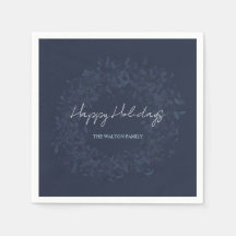 Navy Blue Happy Holidays