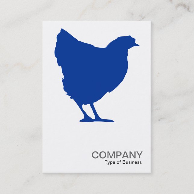 Navy Blue Hen Symbol 02 - White Business Card (Front)
