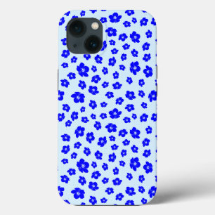 Navy Blue Hibiscus Floral iPhone 13 Case